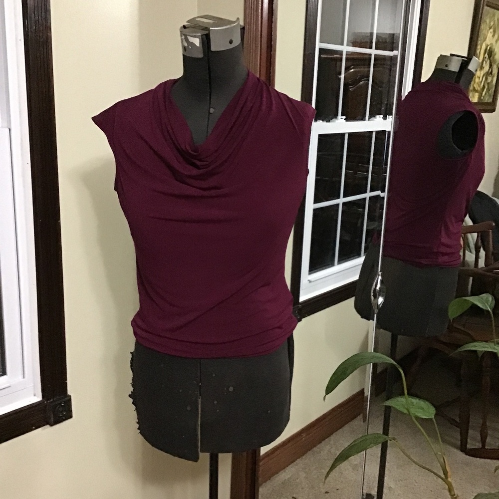 Plum Cowl Neck Top
